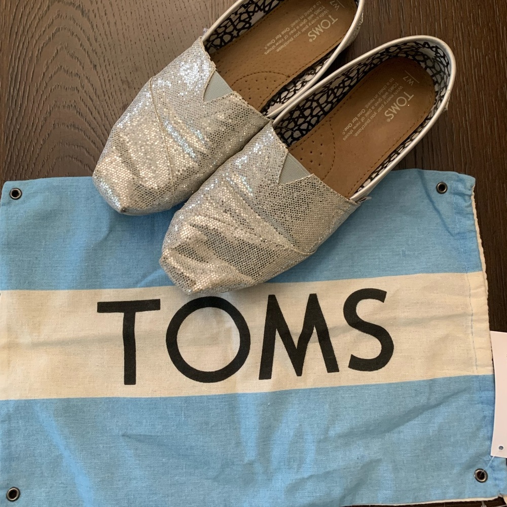 Silver Glitter Toms